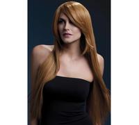 Calore Resistente Parrucca Lavabili Styleable Donna Costume Castano Ramato 71cm
