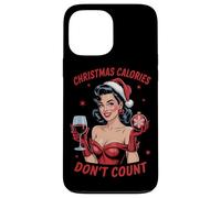 Calorie di Natale non contano le donne che bevono vino ragazza Natale Custodia per iPhone 13 Pro Max