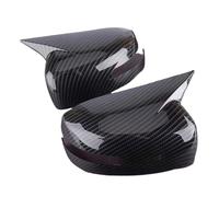 Calotta Retrovisore Compatibile Con Mitsubishi Per Lancer Per EVO 2013-2016 1 Paio Copri Specchietti Retrovisori Laterali Forma Corno Bue Con Foro Luce ABS Granulata Fibra Carbonio