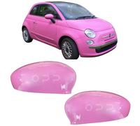 Calotta Specchietto Laterale Dipinta Barbie Rosso Rosa per Fiat 500 2007-2019 SX