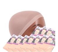 Calotte Per Parrucche Cuffia for parrucca marrone chiaro for donne, 20 pezzi, cuffia for in calza for parrucche frontali in pizzo, for tessitura resistente come la pelle, comoda(Burgundy)