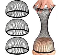 Calotte Per Parrucche Retine for capelli elastiche, retine for, for elasticizzate, comode, unisex, for donne, aperte, taglia unica, nero(8PCS black)