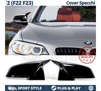 Calotte Specchietti per Bmw Serie 2 F22 F23 Cover Sportive Nero Lucido RICAMBIO