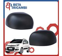 Calotte Specchio Retrovisore Fiat Panda 3 Destra +Sinistra Nero Nera Opaco
