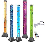 CALOVER Lampada da notte con tubo a bolle LED sensoriale per pesci 4 piedi con supporto a parete, cambia colore, luce serbatoio acquario per migliorare l'umore, sollievo autismo con