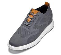 CALTO Scarpe casual da uomo invisibili, altezza crescente, colore grigio ferro/marrone, ultra leggere, con lacci, scarpe sportive in maglia, 7,1 cm, X2636, taglia 43 D (M) US