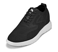 CALTO, Scarpe da uomo con rialzo invisibile che aumentano l'altezza, ultra leggere, con lacci, in maglia, sportive, da casual - 7,1 cm più alte, 43 EU