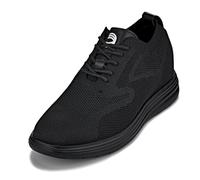 CALTO Scarpe da uomo invisibili, altezza crescente, ultra leggere, con lacci, sportive, 7,1 cm, Suola nera, 42 1/3 EU