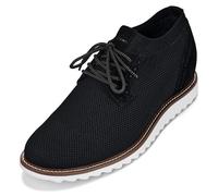 CALTO Scarpe da Uomo Invisibili, con Ascensore, Leggere, Stringate, Casual, Derby - 8,1 cm più Alte, Colore: Nero., 42 EU