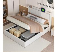 Caluself Biancheria da letto + materasso ad aria compressa 160 × 200 cm beige