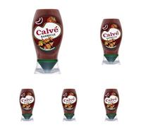 Calvé Salsa Barbeque, Formato 250 ml, Salsa Bbq con Aroma Deciso di Legna e Fumo, Ideale per Tutti i Piatti a Base di Carne, Bottiglia 100% Riciclata (Confezione da 5)