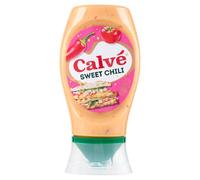 Calvé Salsa Sweet Chili, Salsa Dolce e Piccante, Formato 250 ml Top Down con Peperone Rosso e Peperoncino, Pensato per Pollo Fritto, Tacos e Piatti Asiatici