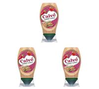 Calvé Salsa Sweet Chili, Salsa Dolce e Piccante, Formato 250 ml Top Down con Peperone Rosso e Peperoncino, Pensato per Pollo Fritto, Tacos e Piatti Asiatici (Confezione da 3)
