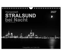 CALVENDO - Hansestadt Stralsund di notte (con coordinate GPS) (calendario da parete 2027 DIN A4 orizzontale), calendario mensile: il patrimonio mondiale dell'UNESCO sul Mar Baltico in suggestiva foto
