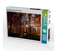 CALVENDO Martina Cross - Puzzle con raggi solari nella foresta autunnale, 1000 pezzi, dimensioni 64 x 48 cm