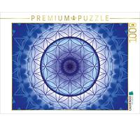 CALVENDO Puzzle a forma di mandala fiore della vita blu 1000 pezzi puzzle trasversale | Lege-size cm puzzle foto per ore felici