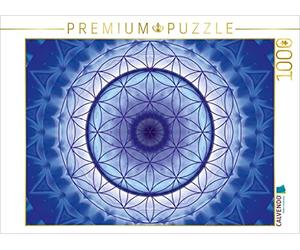 CALVENDO Puzzle a forma di mandala fiore della vita blu 1000 pezzi puzzle trasversale | Lege-size cm puzzle foto per ore felici