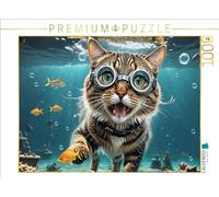 CALVENDO Puzzle con tigre affamata alla caccia di pesce, 1000 pezzi, dimensioni 64 x 48 cm, puzzle fotografico per ore felici