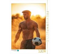 CALVENDO Puzzle da uomo semi-nudo come calciatore alla luce del sole, 1000 pezzi, dimensioni 48 x 64 cm, puzzle fotografico per ore felici