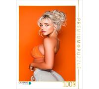 CALVENDO Puzzle Erotikpuzzle mit Sandy in hotpants und orangem Top | 1000 Teile
