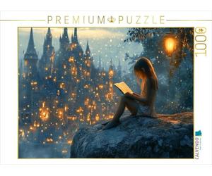 CALVENDO Puzzle Il castello delle fate - Ragazza legge un libro | 1000 pezzi Lege Dimensioni 64 x 48 cm Puzzle fotografico per ore felici