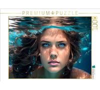CALVENDO Puzzle Nixe con occhi blu acciaio sott'acqua | 1000 pezzi Lege-Dimensioni 64 x 48 cm puzzle foto per ore felici