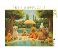CALVENDO Puzzle Sechs Hunde verbringen den Tag am See | 1000 Teile Lege-Größe 64