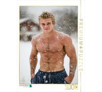 CALVENDO Puzzle sexy uomo nudo con confezione da sei nella neve | 1000 pezzi Lege-Dimensioni 48 x 64 cm Puzzle fotografico per ore felici