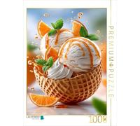 CALVENDO Puzzle splendidamente confezionato in una cialda - gelato alla vaniglia con arance e sciroppo d'arancia | 1000 pezzi Lege-Dimensioni 48 x 64 cm Puzzle fotografico per ore felici