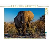 CALVENDO Stefan Schütter - Puzzle a forma di elefante in Etosha 1000 pezzi, dimensioni 64 x 48 cm