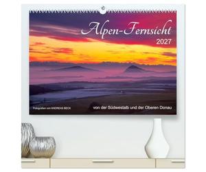 CALVENDO - Visioni televisive alpine dal sud-ovest e del Danubio superiore (calendario da parete di alta qualità 2027 DIN A2 orizzontale), stampa artistica lucida: da appendere per un paesaggio