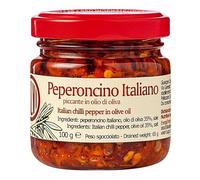 Calvi - Peperoncini piccanti in olio d'oliva, vetro da 100 g, porzione extra di nitidezza in salse di pasta, salse, pizze o piatti di pollo, combinazione irresistibile che delizierà gli amanti del cibo piccante
