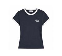 Calvin Klein - 1989 Logo Slim Ringer Tee - - Tops - Donna - Blu - M