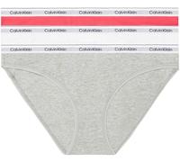 Calvin Klein 3 Pack Bikini Low-Rise 000Qd5207E, Mutandine Bikini, Donna, Multicolore (Azalea/White/Grey Heather), 3XL