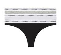 Calvin Klein Perizomi Donna Confezione da 3 Modern Logo Tanga, Multicolore (Black/White/Grey Heather), S