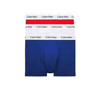 Calvin Klein 3p Trunk, Bóxer Uomo, White Red Ginger Pyro Blue, S (Pacco da 3)