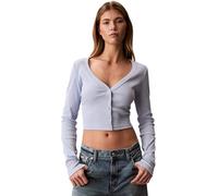 Calvin Klein A-LS Wvn LBL 2X2 Ctt Lv047C204G Altre Maglie, Blu, L