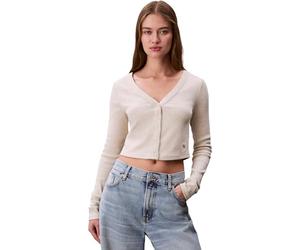 Calvin Klein A-LS Wvn LBL 2X2 Ctt Lv047C204G Altri Tops, Grigio, M