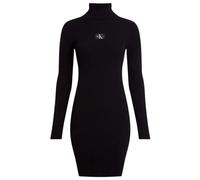 Calvin Klein - Abito Maglia con Collo Alto e Badge Nero - - Dresses - Donna - Nero - M