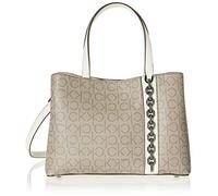 Calvin Klein Adeline-Cartella a Tre Scomparti Donna, Mandorla/Tortora/Bianco cherubino, Taglia Unica