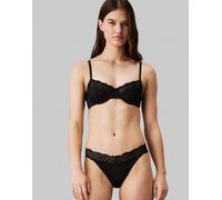 Calvin Klein - Attraction - Reggiseno a mezza coppa nero con ferretto e dettaglio in pizzo 32A