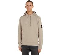 Calvin Klein Badge Hoodie J30J323430, Felpe con Cappuccio, Uomo, Beige (Plaza Taupe), XXL