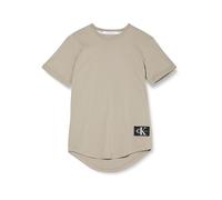 Calvin Klein Jeans - Badge Round Hem Tee Grigio - Abbigliamento S Grigio
