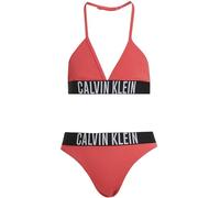 Calvin Klein Bambina Bikini Triangle Set con Fascia con Logo, Rosso (Deep Crimson Fruit), 8-10 Anni