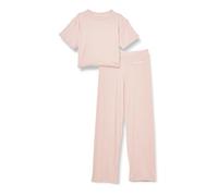 Calvin Klein Bambina Set Pigiama Knit Corto, Rosa (Peachwhip/W/Peachwhip), 12-14 Anni