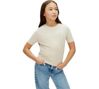 Calvin Klein Bambini Unisex T-Shirt Maniche Corte Mono Mini Badge in Cotone, Beige (Oatmeal 13-0401 TCX), 14 Anni