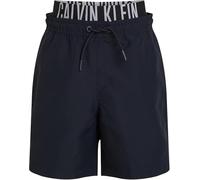 Calvin Klein Bambino Pantaloncino da Bagno Medium Double con Fascia con Logo, Blu (Dark Sapphire), 8-10 Anni