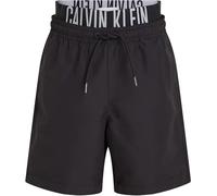 Calvin Klein Bambino Pantaloncino da Bagno Medium Double con Fascia con Logo, Nero (Pvh Black), 12-14 Anni