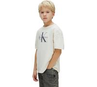 Calvin Klein T-Shirt Bambino Light MONOLOGO S/S IB0IB02610 S/S T-Shirt, Grigio (Whitecap Grigio), 4 Anni, Grigio (Whitecap Grigio), 4 Anni
