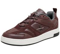Calvin Klein Basket Cupsole Hybrid Authen 2 Ym0ym01111 Sneakers Uomo, Cioccolato Amaro Rosso Bianco, 39 2/3 EU
